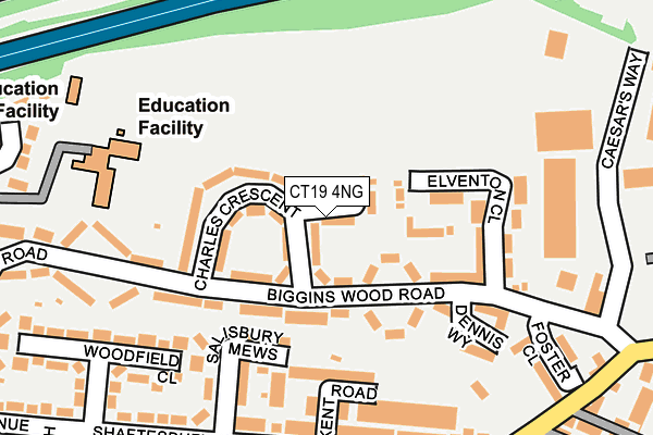 CT19 4NG map - OS OpenMap – Local (Ordnance Survey)