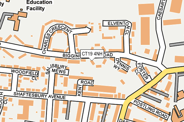 CT19 4NH map - OS OpenMap – Local (Ordnance Survey)