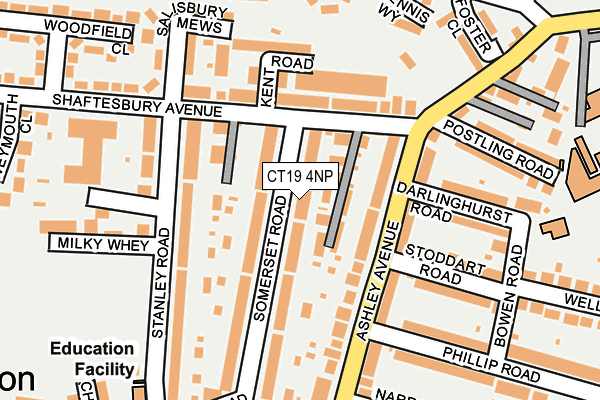 CT19 4NP map - OS OpenMap – Local (Ordnance Survey)