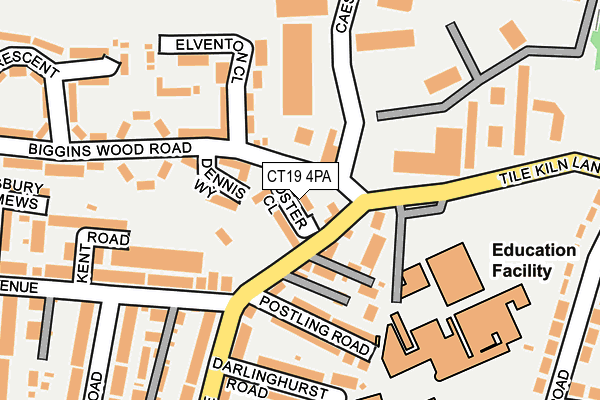 CT19 4PA map - OS OpenMap – Local (Ordnance Survey)