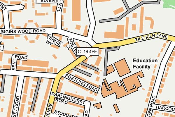 CT19 4PE map - OS OpenMap – Local (Ordnance Survey)