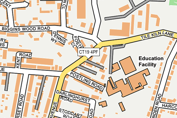 CT19 4PF map - OS OpenMap – Local (Ordnance Survey)