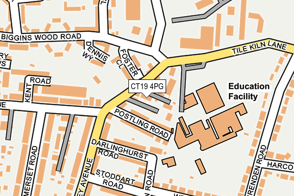 CT19 4PG map - OS OpenMap – Local (Ordnance Survey)