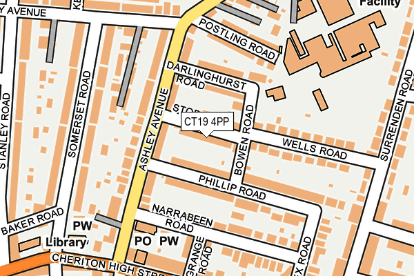 CT19 4PP map - OS OpenMap – Local (Ordnance Survey)