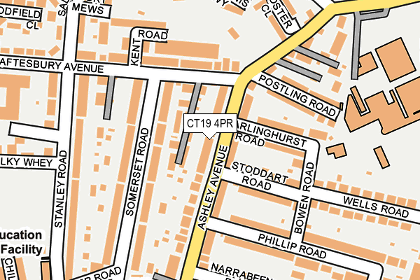 CT19 4PR map - OS OpenMap – Local (Ordnance Survey)