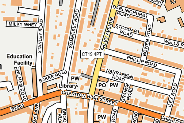 CT19 4PT map - OS OpenMap – Local (Ordnance Survey)