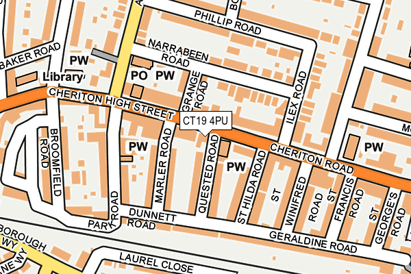 CT19 4PU map - OS OpenMap – Local (Ordnance Survey)