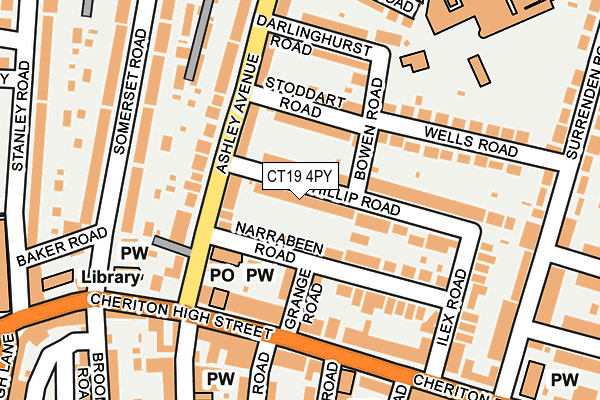 CT19 4PY map - OS OpenMap – Local (Ordnance Survey)