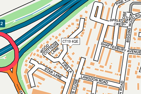 CT19 4QE map - OS OpenMap – Local (Ordnance Survey)