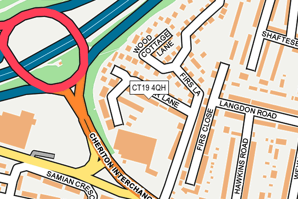 CT19 4QH map - OS OpenMap – Local (Ordnance Survey)