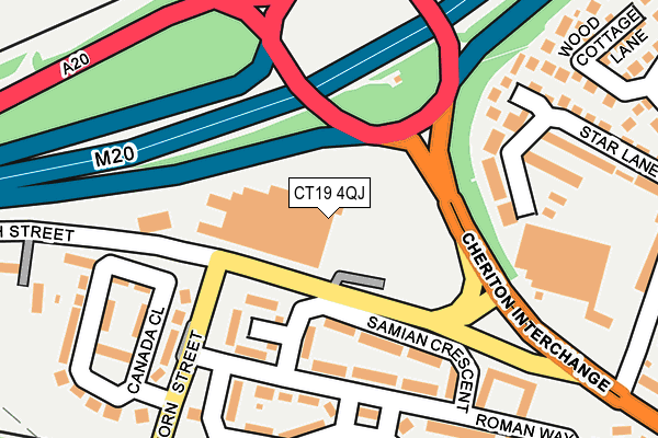 CT19 4QJ map - OS OpenMap – Local (Ordnance Survey)