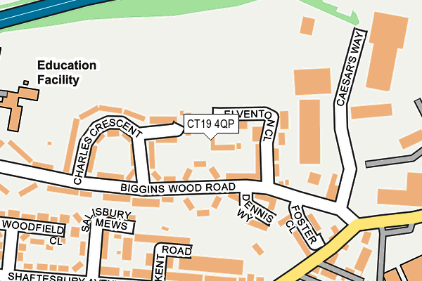 CT19 4QP map - OS OpenMap – Local (Ordnance Survey)