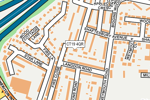 CT19 4QR map - OS OpenMap – Local (Ordnance Survey)