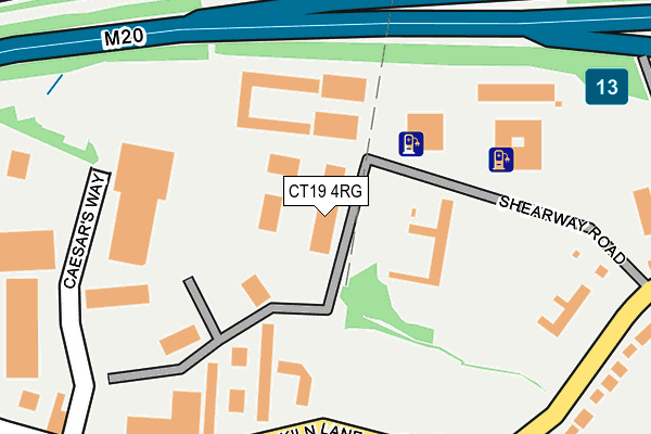 CT19 4RG map - OS OpenMap – Local (Ordnance Survey)