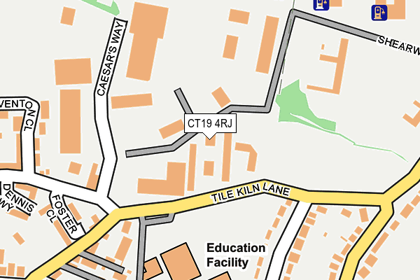 CT19 4RJ map - OS OpenMap – Local (Ordnance Survey)