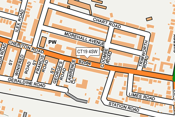 CT19 4SW map - OS OpenMap – Local (Ordnance Survey)