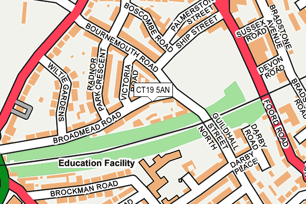 CT19 5AN map - OS OpenMap – Local (Ordnance Survey)