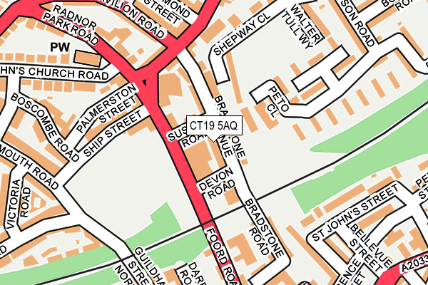 CT19 5AQ map - OS OpenMap – Local (Ordnance Survey)