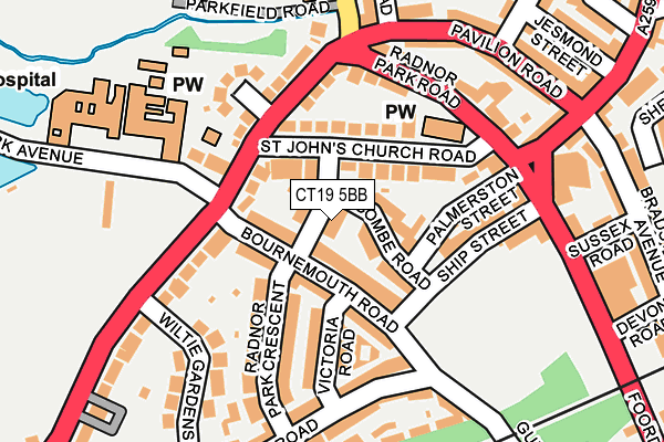 CT19 5BB map - OS OpenMap – Local (Ordnance Survey)