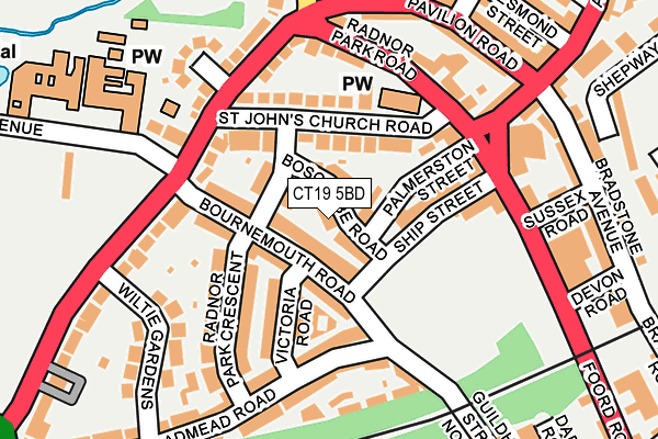 CT19 5BD map - OS OpenMap – Local (Ordnance Survey)