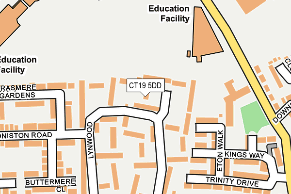 CT19 5DD map - OS OpenMap – Local (Ordnance Survey)
