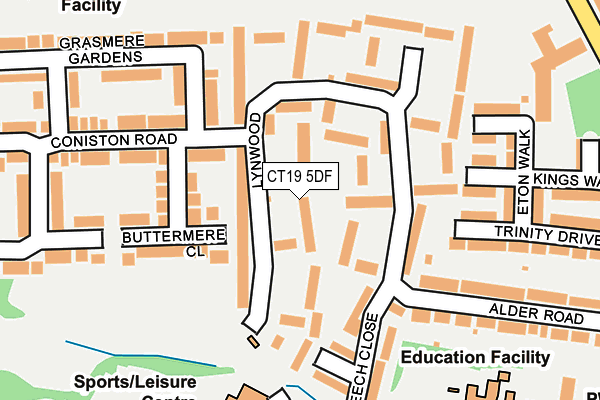 CT19 5DF map - OS OpenMap – Local (Ordnance Survey)