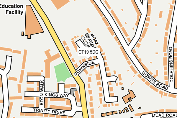 CT19 5DG map - OS OpenMap – Local (Ordnance Survey)
