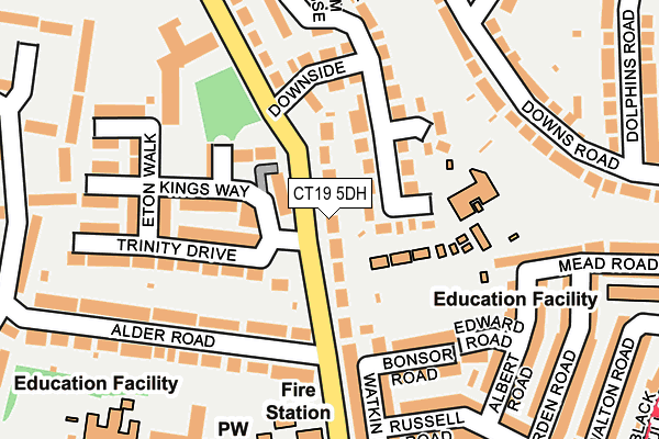 CT19 5DH map - OS OpenMap – Local (Ordnance Survey)