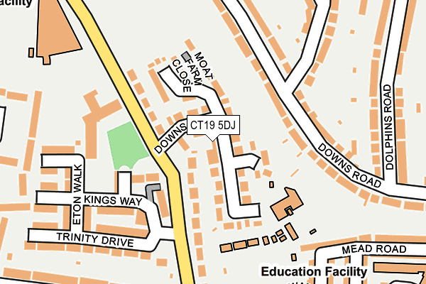 CT19 5DJ map - OS OpenMap – Local (Ordnance Survey)