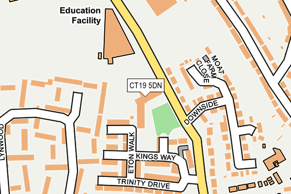CT19 5DN map - OS OpenMap – Local (Ordnance Survey)