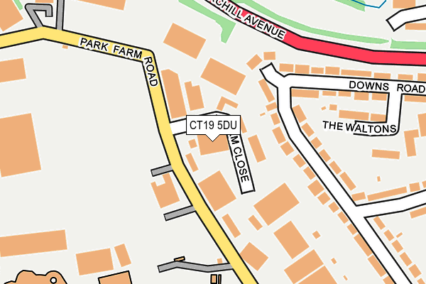 CT19 5DU map - OS OpenMap – Local (Ordnance Survey)