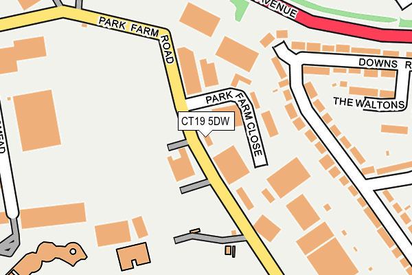 CT19 5DW map - OS OpenMap – Local (Ordnance Survey)