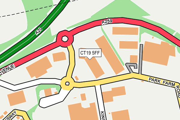 CT19 5FF map - OS OpenMap – Local (Ordnance Survey)