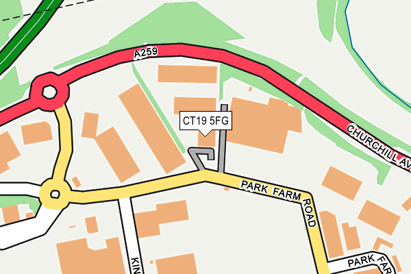 CT19 5FG map - OS OpenMap – Local (Ordnance Survey)