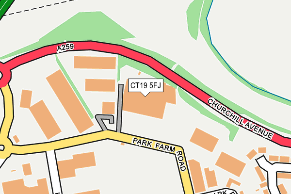CT19 5FJ map - OS OpenMap – Local (Ordnance Survey)