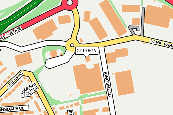 CT19 5GA map - OS OpenMap – Local (Ordnance Survey)