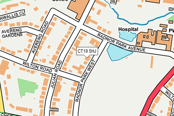 CT19 5HJ map - OS OpenMap – Local (Ordnance Survey)