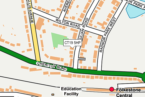 CT19 5HP map - OS OpenMap – Local (Ordnance Survey)