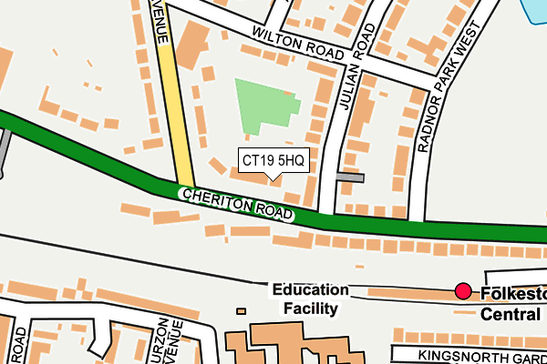 CT19 5HQ map - OS OpenMap – Local (Ordnance Survey)