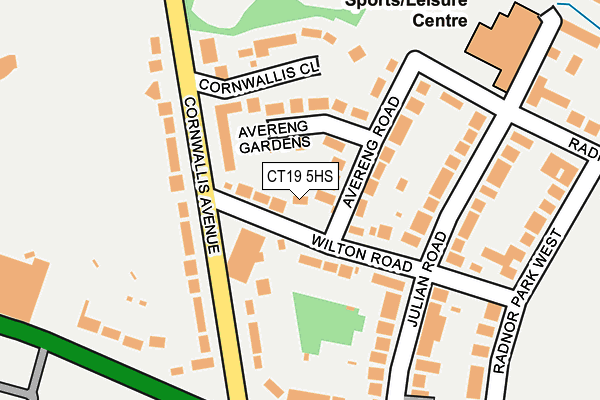 CT19 5HS map - OS OpenMap – Local (Ordnance Survey)