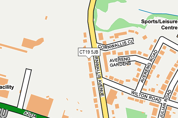 CT19 5JB map - OS OpenMap – Local (Ordnance Survey)