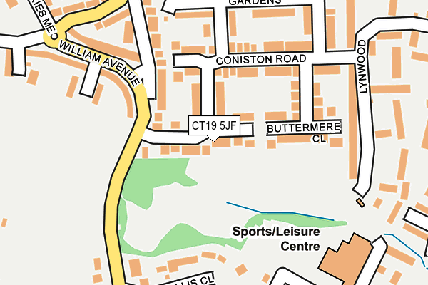 CT19 5JF map - OS OpenMap – Local (Ordnance Survey)