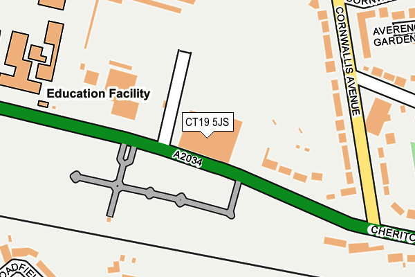 CT19 5JS map - OS OpenMap – Local (Ordnance Survey)