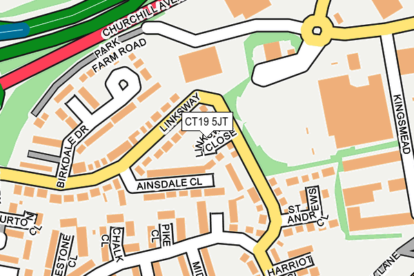 CT19 5JT map - OS OpenMap – Local (Ordnance Survey)