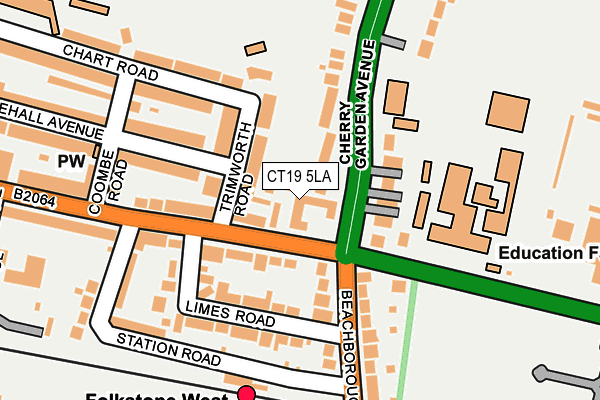 CT19 5LA map - OS OpenMap – Local (Ordnance Survey)