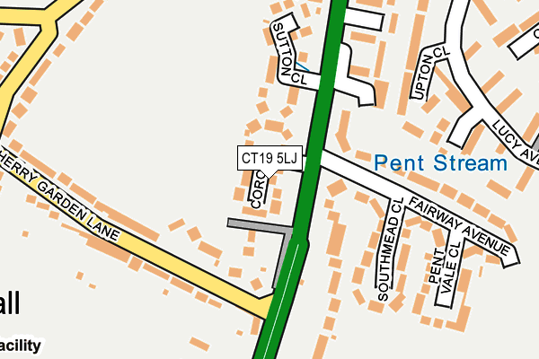 CT19 5LJ map - OS OpenMap – Local (Ordnance Survey)