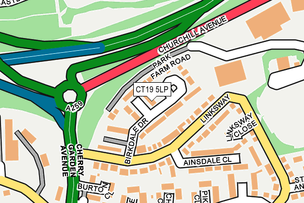 CT19 5LP map - OS OpenMap – Local (Ordnance Survey)