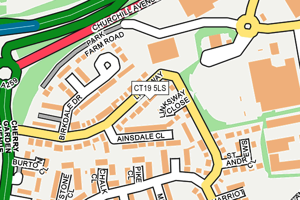 CT19 5LS map - OS OpenMap – Local (Ordnance Survey)