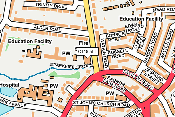 CT19 5LT map - OS OpenMap – Local (Ordnance Survey)