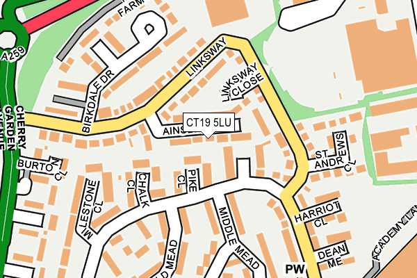 CT19 5LU map - OS OpenMap – Local (Ordnance Survey)